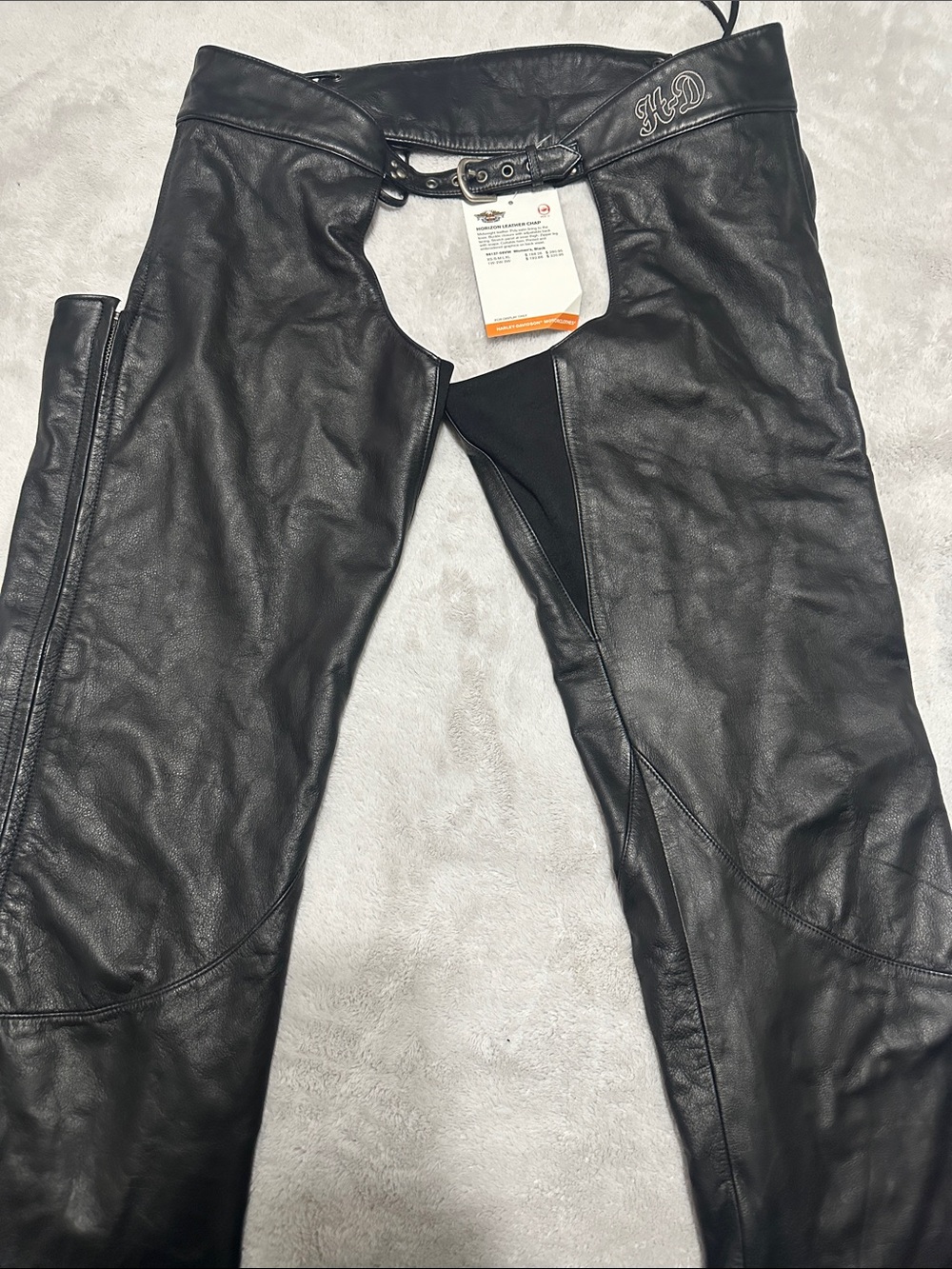 Harley-Davidson Black Women's Leather Boot Cut Chaps